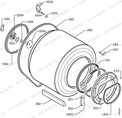 Взрыв-схема стиральной машины Zanussi TCS675E - Схема узла Functional parts 267