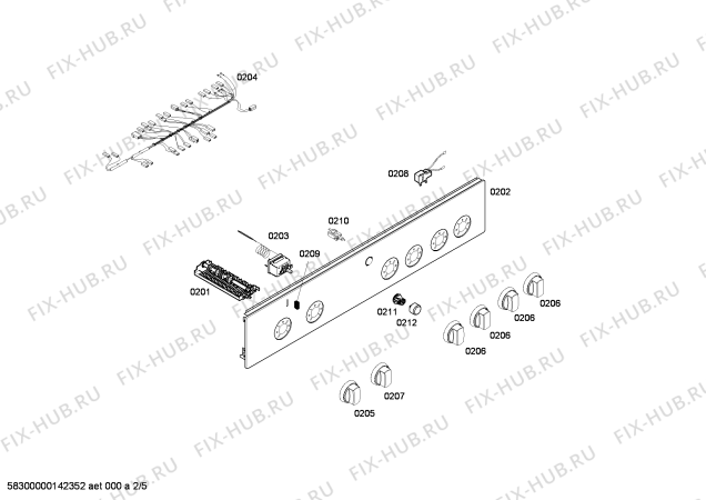 Схема №2 HSV522120T с изображением Ручка переключателя для духового шкафа Bosch 00614943