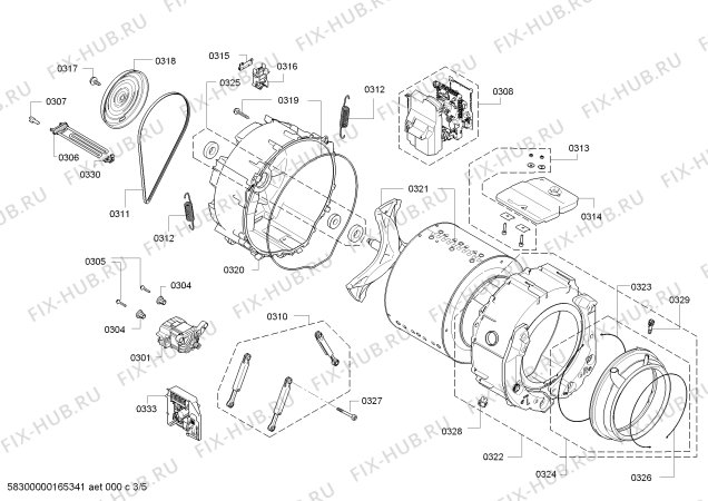 Схема №3 WAY32840NL HomeProfessional, intelligent doseersystem с изображением Ручка для стиралки Bosch 00657442