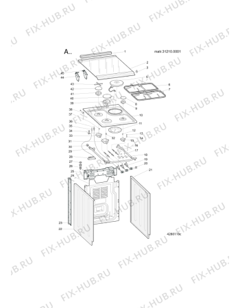 Схема №2 AXMT 6434/WH с изображением Поверхность для духового шкафа Whirlpool 482000090917