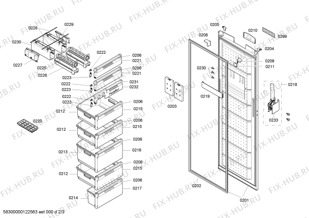 Взрыв-схема холодильника Siemens GS40PA31 - Схема узла 02