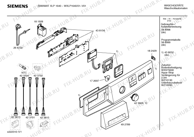 Схема №2 WFX3240 Maxx Advantage WFX3240 с изображением Модуль управления для стиральной машины Siemens 00438154