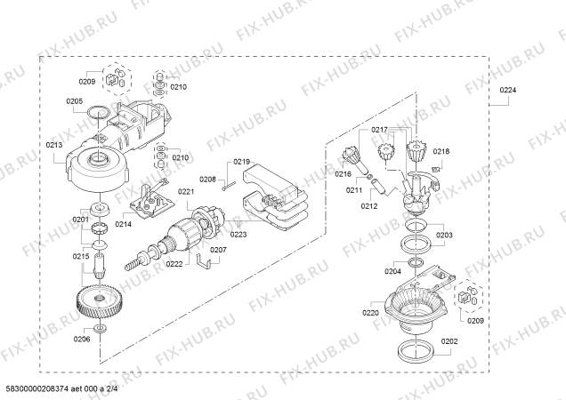 Взрыв-схема кухонного комбайна Bosch MUM48W11 - Схема узла 02