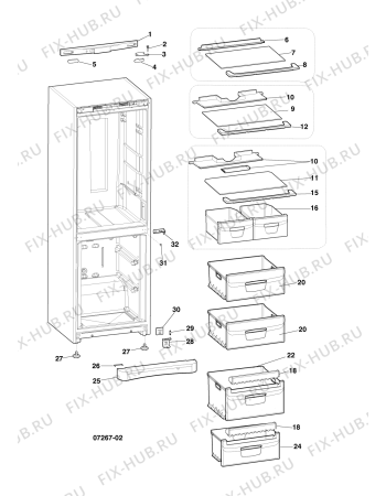 Взрыв-схема холодильника Indesit BAN144NFUK0 (F035386) - Схема узла