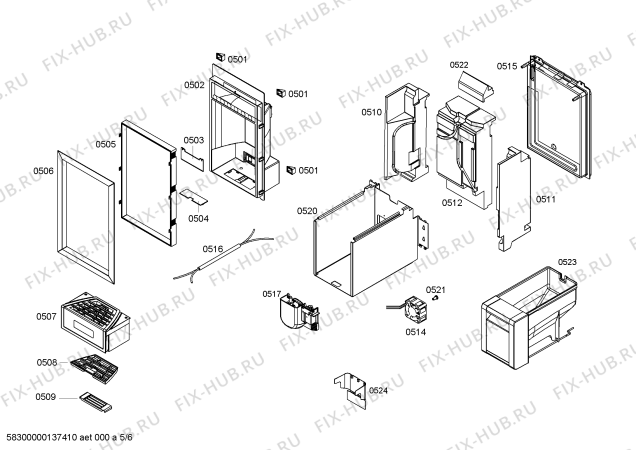Схема №3 FID18P30 с изображением Вставная полка для холодильника Bosch 00670702