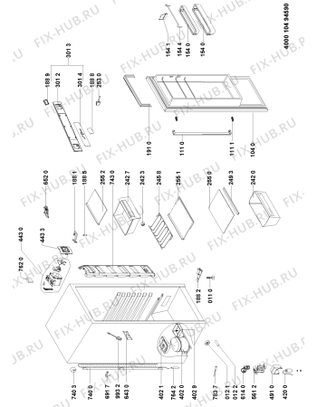 Схема №1 WMN1866 A+DFCN с изображением Дверь для холодильника Whirlpool 481010409214