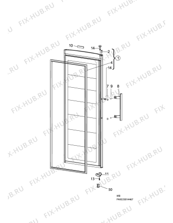 Взрыв-схема холодильника Electrolux EUF2949AFW - Схема узла C10 Door