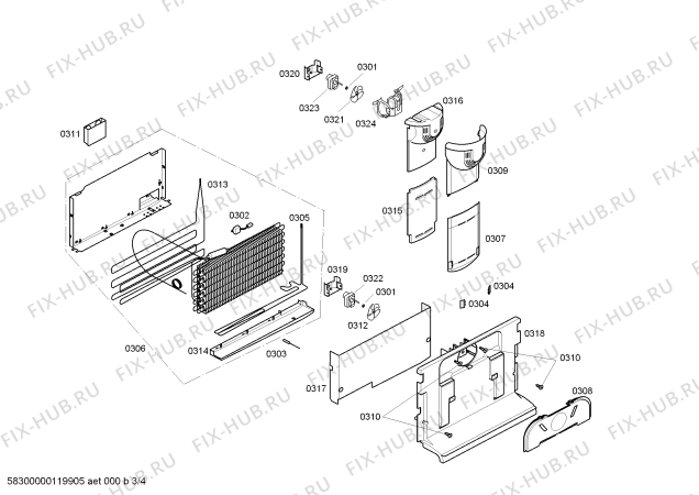 Взрыв-схема холодильника Siemens KG40U623IL - Схема узла 03