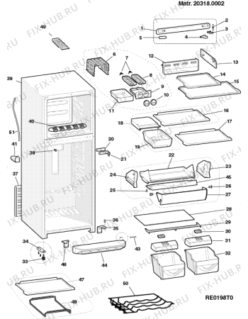 Взрыв-схема холодильника Ariston MT4511NFIS (F027996) - Схема узла