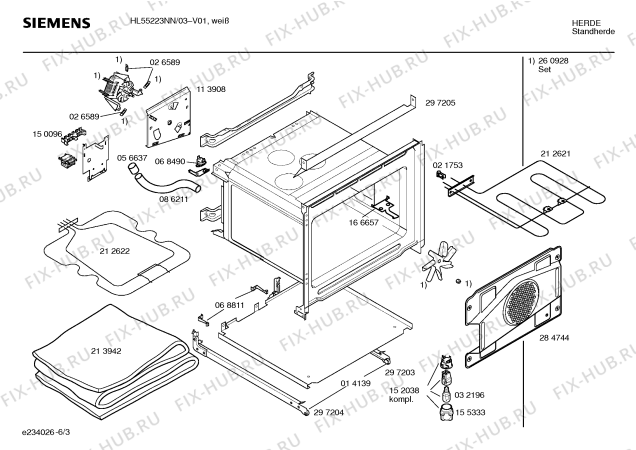 Схема №1 HL55223NN с изображением Инструкция по эксплуатации для духового шкафа Siemens 00580161