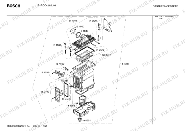 Схема №2 B1RDC4211L с изображением Труба для электроводонагревателя Bosch 00363284