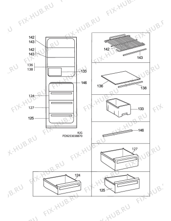 Взрыв-схема холодильника Electrolux ERB34255W - Схема узла C10 Interior