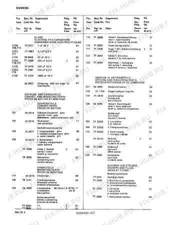 Взрыв-схема аудиотехники Siemens RM7014 - Схема узла 02