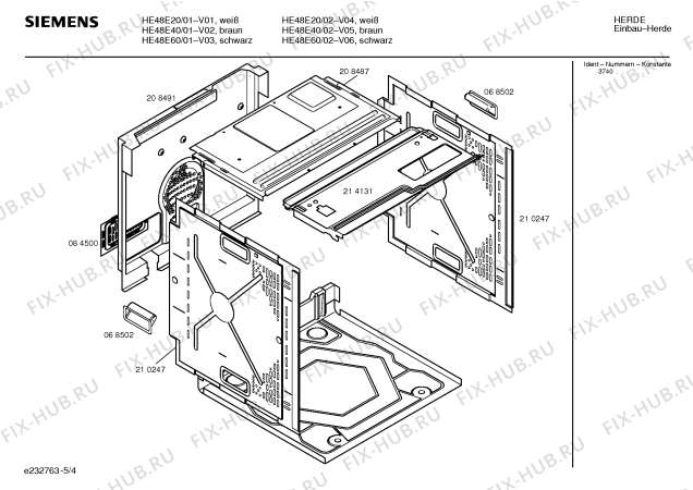 Схема №4 HE48E40 с изображением Инструкция по эксплуатации для духового шкафа Siemens 00522331