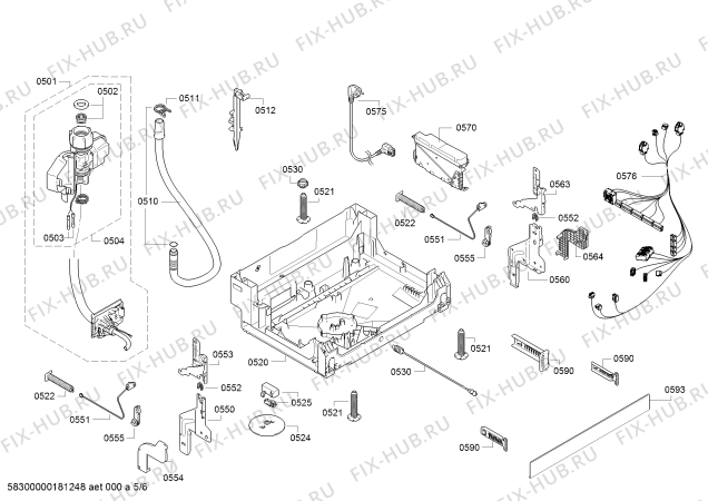 Схема №3 SMU50E65AU с изображением Силовой модуль запрограммированный для посудомойки Bosch 12007446