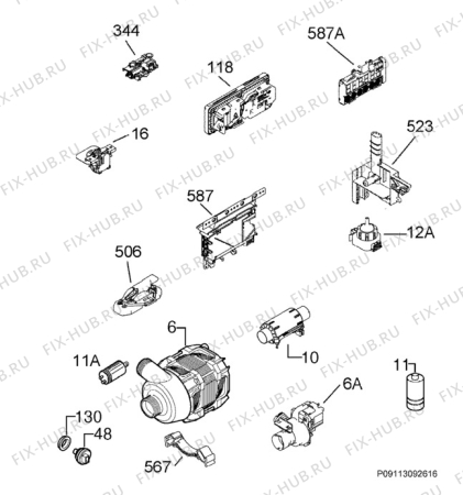 Взрыв-схема посудомоечной машины Electrolux ESF66085XR - Схема узла Electrical equipment 268