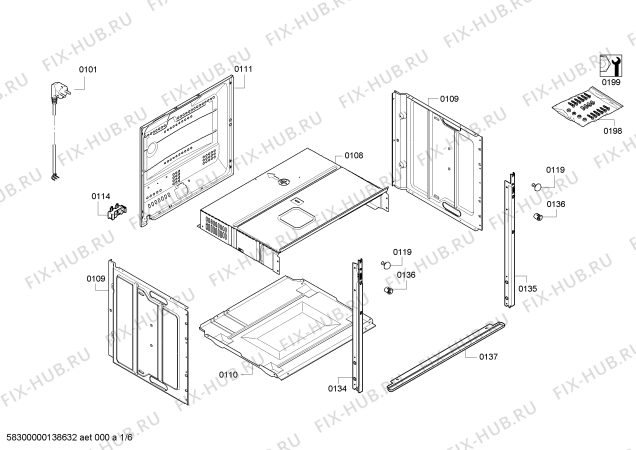 Схема №2 B15M62S0FR с изображением Панель управления для духового шкафа Bosch 00671491
