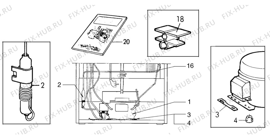 Взрыв-схема холодильника Zanker GS271 - Схема узла C10 Cold, users manual