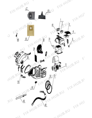 Схема №1 VC1621PSWS (678682, VCB45-13A) с изображением Катушка для электропылесоса Gorenje 532783