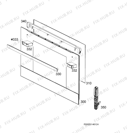 Взрыв-схема плиты (духовки) Zanussi ZOB65802XX - Схема узла Door