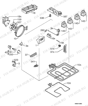 Взрыв-схема плиты (духовки) Privileg 381664_30343 - Схема узла Electrical equipment 268