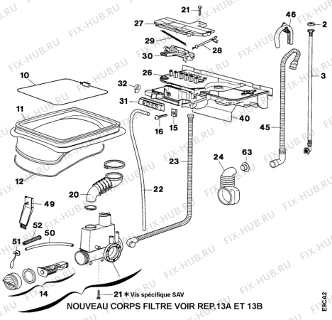 Взрыв-схема стиральной машины Zanussi TL983V - Схема узла Water equipment