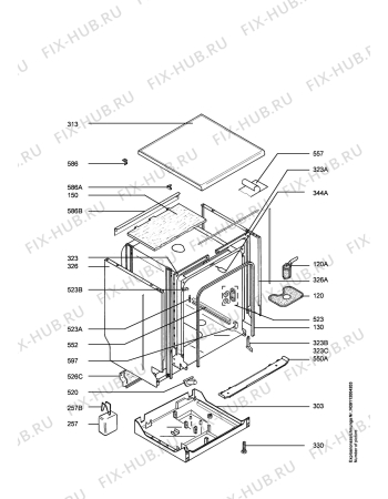 Схема №3 FAV40850S с изображением Блок управления для посудомоечной машины Aeg 973911232622010