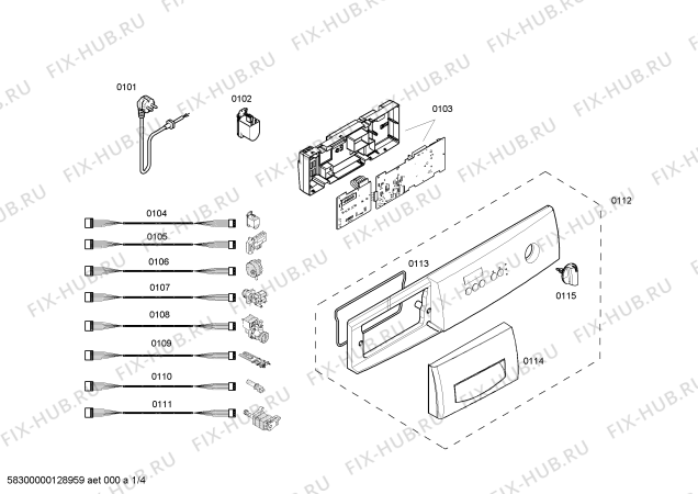 Схема №2 WAA28260NL с изображением Панель управления для стиральной машины Bosch 00448630