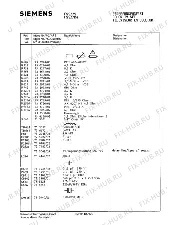 Схема №5 FS9379 с изображением Электролитический конденсатор для телевизора Siemens 00755855