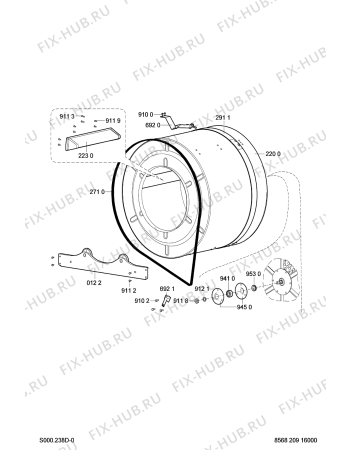 Схема №3 TRA 5060 с изображением Гидрошланг для стиралки Whirlpool 481253018074