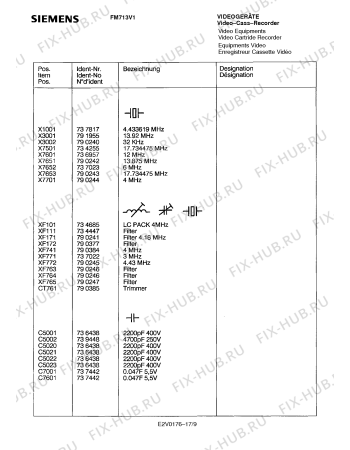 Схема №10 FM713V1 с изображением Инструкция по эксплуатации для видеоэлектроники Siemens 00530853