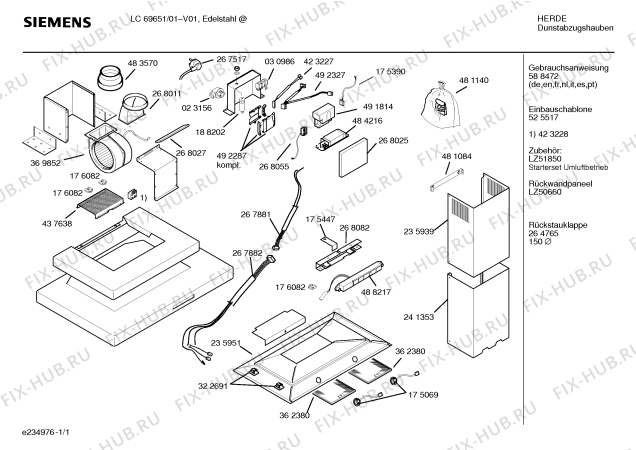 Схема №1 LC69651 с изображением Инструкция по установке и эксплуатации для вентиляции Siemens 00588472