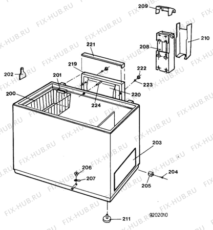 Взрыв-схема холодильника Zanussi ZAC98 - Схема узла C30 Cabinet/interior B