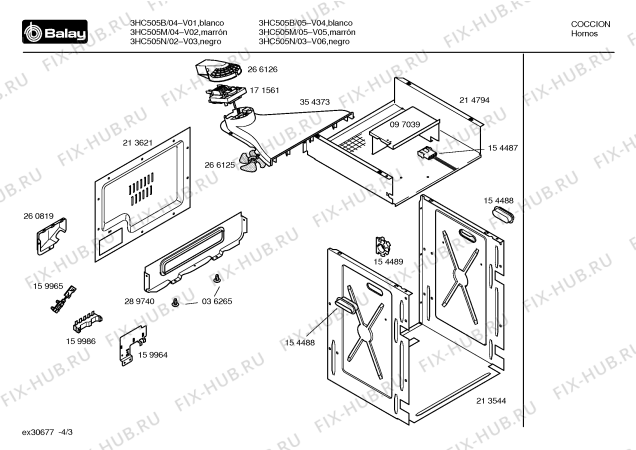 Схема №2 3HC505B с изображением Панель для духового шкафа Bosch 00296950
