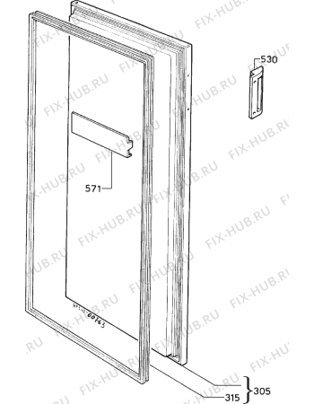 Взрыв-схема холодильника Zanussi ZVF67 - Схема узла Door 003