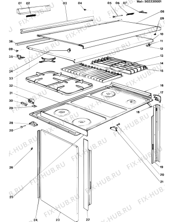 Схема №3 SGX4CG5IT (F000039) с изображением Панель для плиты (духовки) Indesit C00032167
