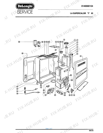 Схема №1 95 с изображением Панель для обогревателя (вентилятора) DELONGHI 710315