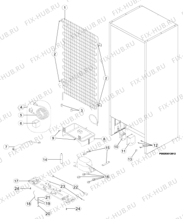 Взрыв-схема холодильника Electrolux ERD4697NF - Схема узла Section 4