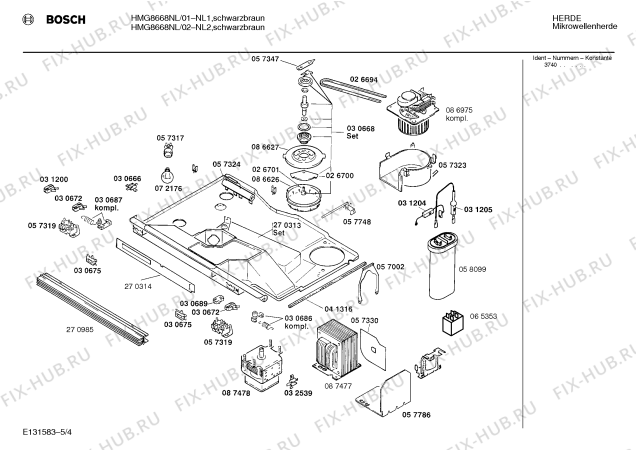 Схема №3 HMG8628NL с изображением Инструкция по эксплуатации для микроволновой печи Bosch 00516082