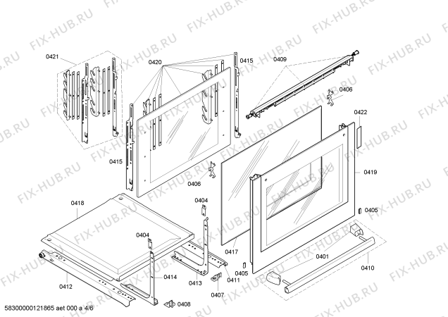 Взрыв-схема плиты (духовки) Bosch HBN134550B - Схема узла 04