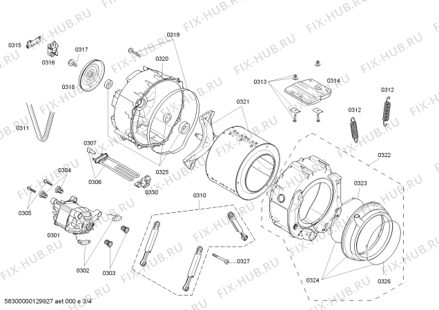 Схема №3 WM12S460RK S12.46 с изображением Кабель для стиральной машины Bosch 00611055