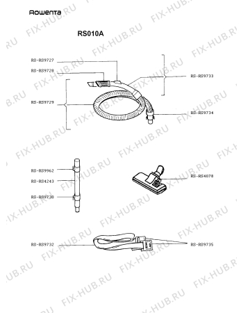 Взрыв-схема пылесоса Rowenta RS010A - Схема узла RS010AFI.__2