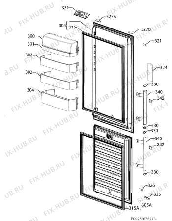 Взрыв-схема холодильника Electrolux EN3790MOW - Схема узла Door