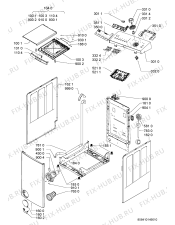 Схема №1 PTL 1016D с изображением Декоративная панель для стиралки Whirlpool 481010400572