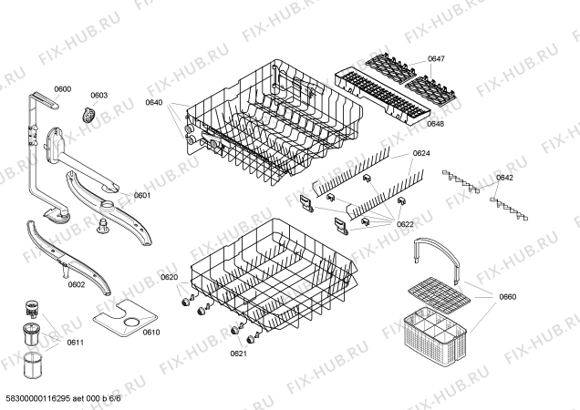 Взрыв-схема посудомоечной машины Siemens SE48M542 - Схема узла 06