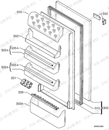 Взрыв-схема холодильника Zanussi ZI9224 - Схема узла Door 003