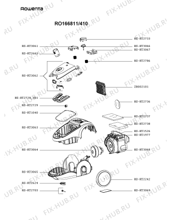 Схема №2 RO166811/410 с изображением Покрытие для пылесоса Rowenta RS-RT3062