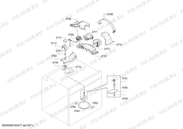 Взрыв-схема плиты (духовки) Bosch CMG676BS1B - Схема узла 07