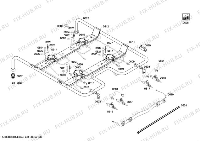 Взрыв-схема плиты (духовки) Bosch HSV745020N - Схема узла 06