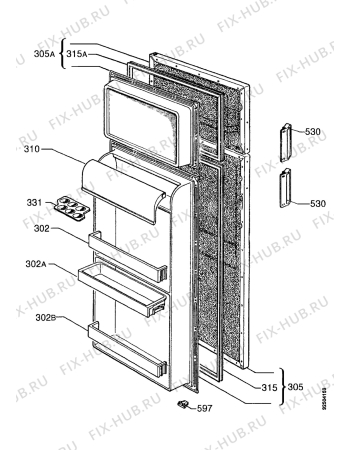 Взрыв-схема холодильника Zanussi Z19/4D - Схема узла Doors